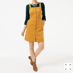 NWT! JCREW Corduroy button-front overall dress